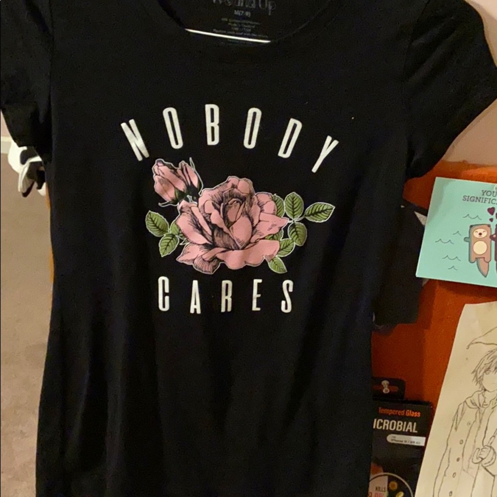 Nobody Cares Black T Shirt